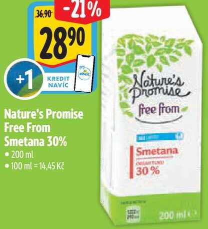 Nature's Promise Free From Smetana 30%, 200 ml