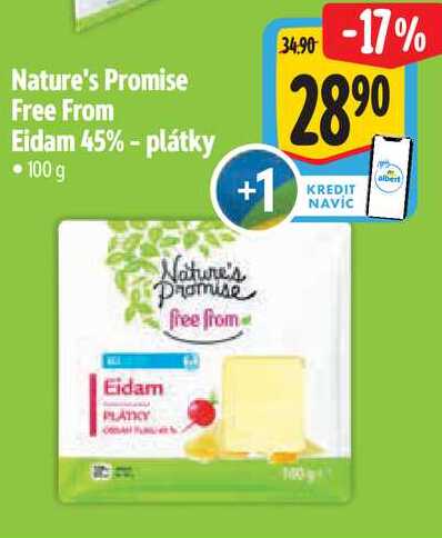 Nature's Promise Free From Eidam 45% - plátky, 100 g