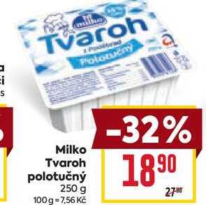 Milko Tvaroh polotučný 250 g 