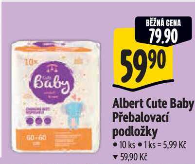 Albert Cute Baby Přebalovací podložky, 10 ks