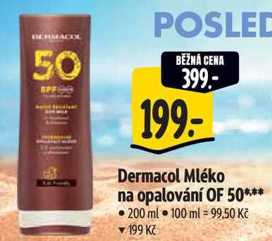 Dermacol Mléko na opalování OF 50***, 200 ml 