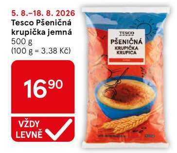 Tesco Pšeničná krupička jemná, 500 g 