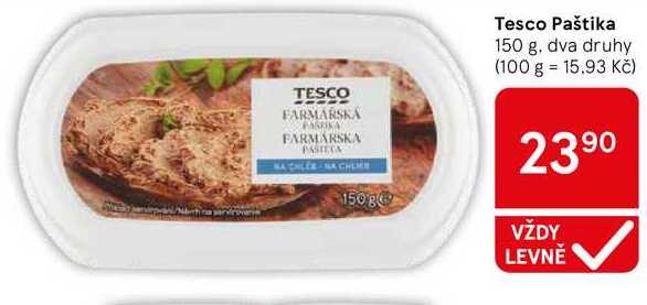 Tesco Paštika, 150 g, dva druhy