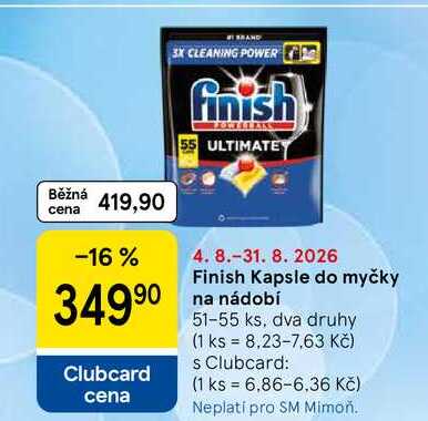 Finish Kapsle do myčky na nádobí, 51-55 ks, dva druhy