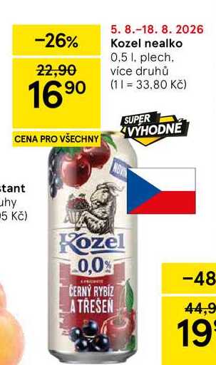 Kozel nealko, 0,5 l. plech