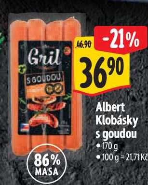 Albert Klobásky s goudou, 170 g