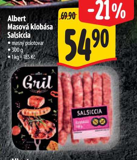 Albert Masová klobása Salsiccia, 300 g