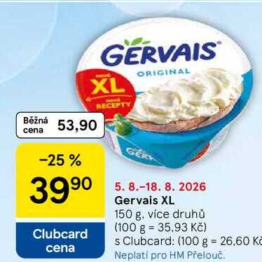Gervais XL, 150 g, více druhů