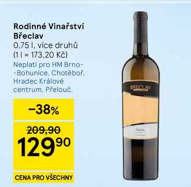 Rodinné Vinařství Břeclav, 0.75 l, více druhů