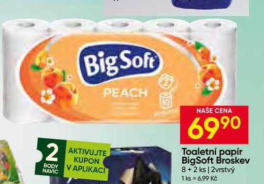 Big Soft toaletní papír 2-vrstvý 8+2rolí