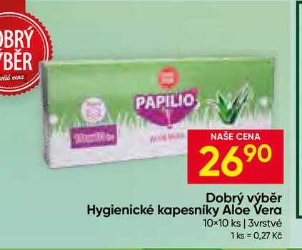 Dobrý výběr Hygienické kapesniky Aloe Vera 10×10 ks