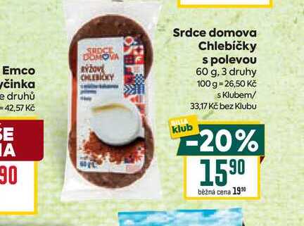 Srdce domova Chlebíčky s polevou 60 g