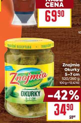 Znojmia Okurky 5-7 cm 520/260 g