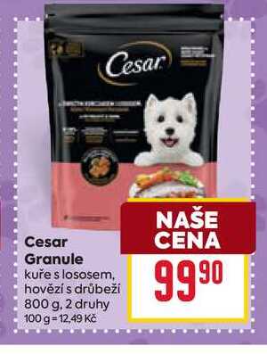 Cesar Granule kuře s lososem, hovězí s drůbeží 800 g