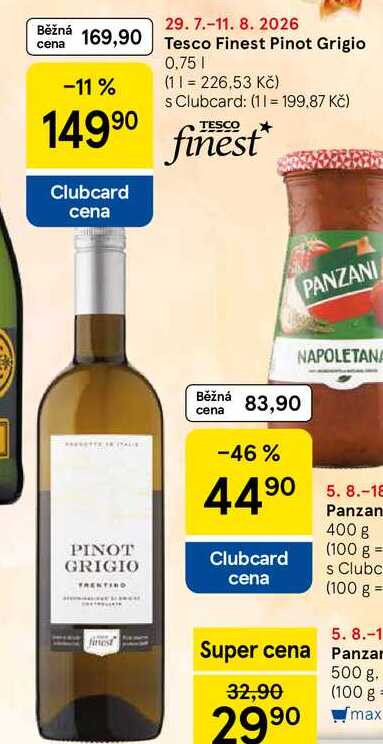 Tesco Finest Pinot Grigio, 0,75 l