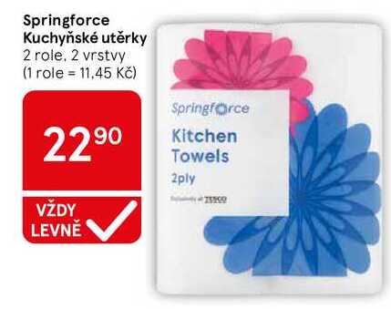 Springforce Kuchyňské utěrky 2 role, 2 vrstvy