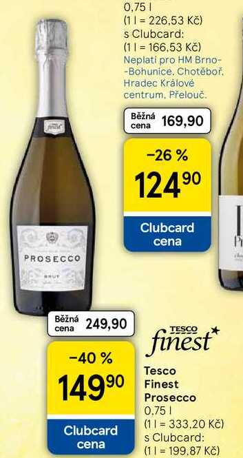 Tesco Finest Prosecco, 0.75 l