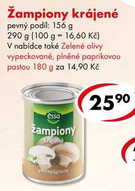 Žampiony krájené, 290 g   