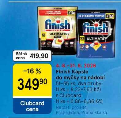 Finish Kapsle do myčky na nádobí, 51-55 ks, dva druhy  
