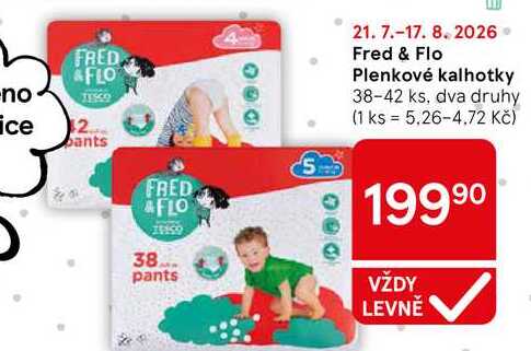 Fred & Flo Plenkové kalhotky, 38-42 ks, dva druhy