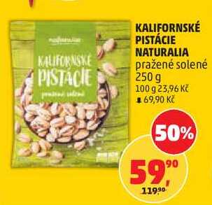 KALIFORNSKÉ PISTÁCIE NATURALIA pražené solené, 250 g