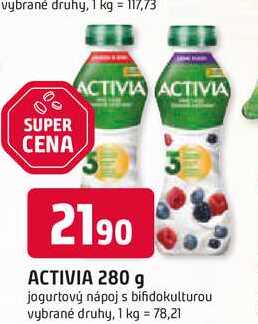 Activia jogurtový nápoj, různé příchutě 280g