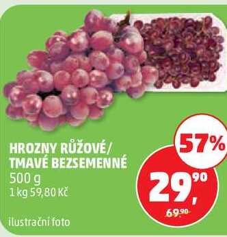 HROZNY RŮŽOVÉ TMAVÉ BEZSEMENNÉ, 500 g