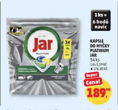 KAPSLE DO MYČKY PLATINUM JAR, 34 ks