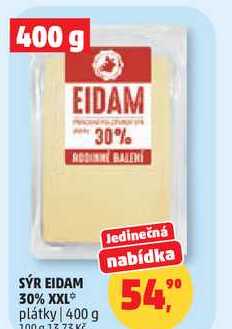 SÝR EIDAM 30% XXL plátky, 400 g
