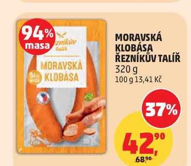 MORAVSKÁ KLOBÁSA ŘEZNÍKŮV TALÍŘ, 100 g