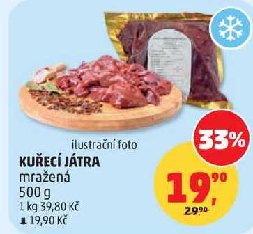 KUŘECÍ JÁTRA mražená, 500 g