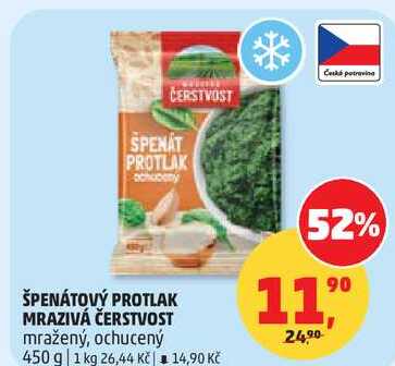 ŠPENÁTOVÝ PROTLAK MRAZIVÁ ČERSTVOST mražený, ochucený, 450 g