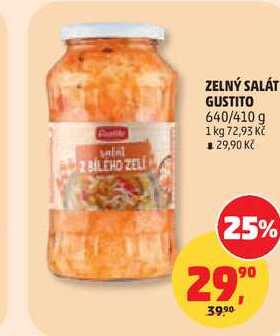 ZELNÝ SALÁT GUSTITO, 640/410 g