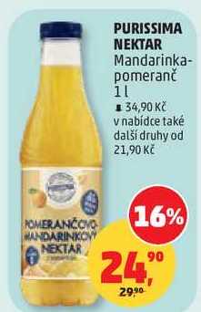 PURISSIMA NEKTAR Mandarinka- pomeranč, 1 l