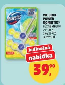 WC BLOK POWER DOMESTOS různé druhy, 2x 50 g