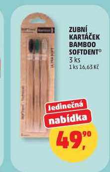 ZUBNÍ KARTÁČEK BAMBOO SOFTDENT, 3 ks