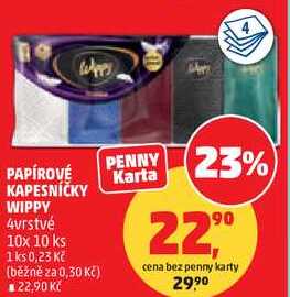 PAPÍROVÉ KAPESNÍČKY WIPPY, 4vrstvé, 10x 10 ks