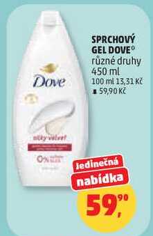 SPRCHOVÝ GEL DOVE různé druhy, 450 ml