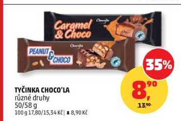 TYČINKA CHOCO'LA různé druhy, 50/58 g
