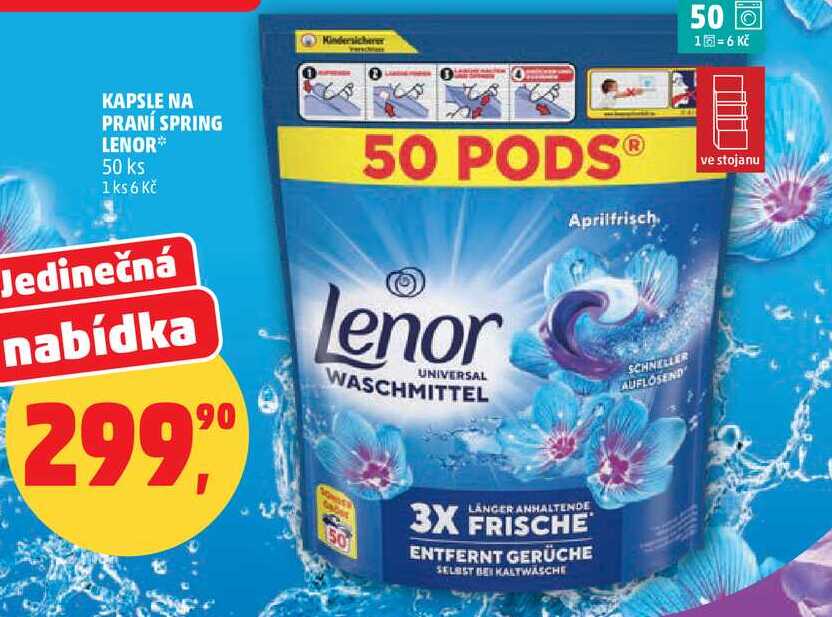 KAPSLE NA PRANÍ SPRING LENOR, 50 ks  