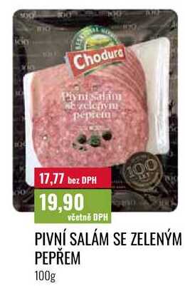 PIVNÍ SALÁM SE ZELENÝM PEPŘEM, 100g  
