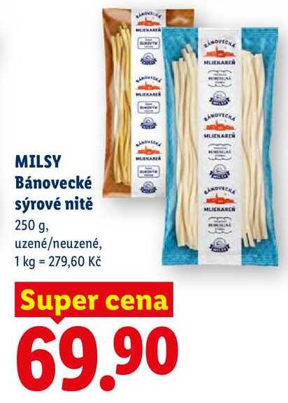 MILSY Bánovecké sýrové nitě, 250 g