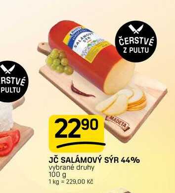 JČ SALÁMOVÝ SÝR 44% vybrané druhy 100 g