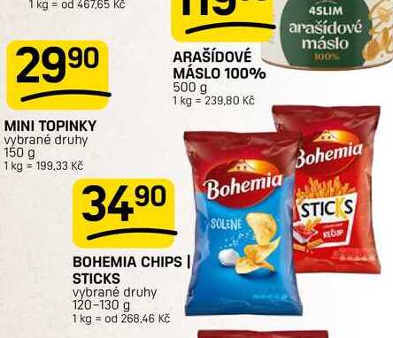 BOHEMIA CHIPS | STICKS vybrané druhy 120-130 g