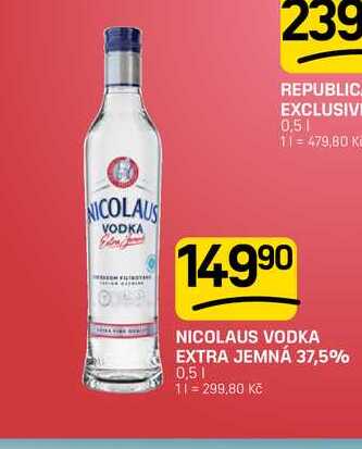 NICOLAUS VODKA EXTRA JEMNÁ 37,5% 0,5l