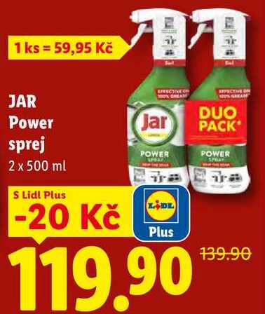 JAR Power sprej, 2x 500 ml