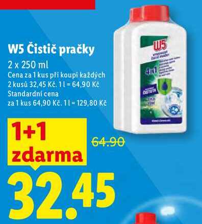 W5 Čistič pračky, 2x 250 ml