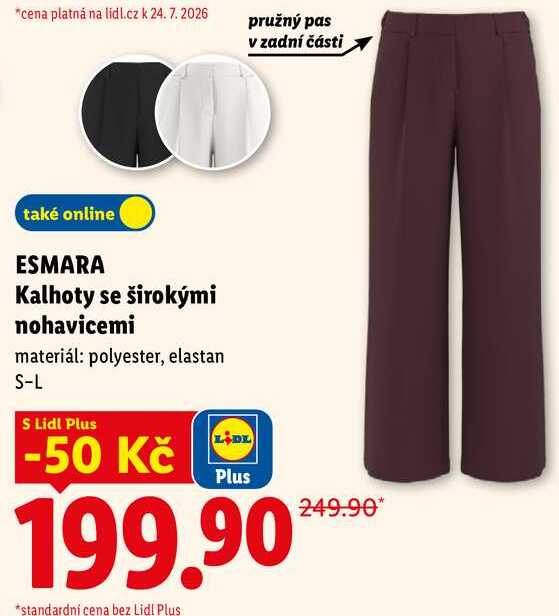 ESMARA Kalhoty se širokými nohavicemi