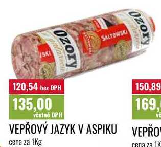 VEPŘOVÝ JAZYK V ASPIKU VEPŘO cena za 1Kg 