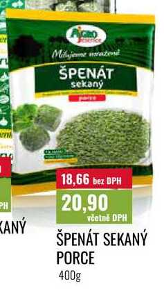 ŠPENÁT SEKANÝ PORCE, 400g  
